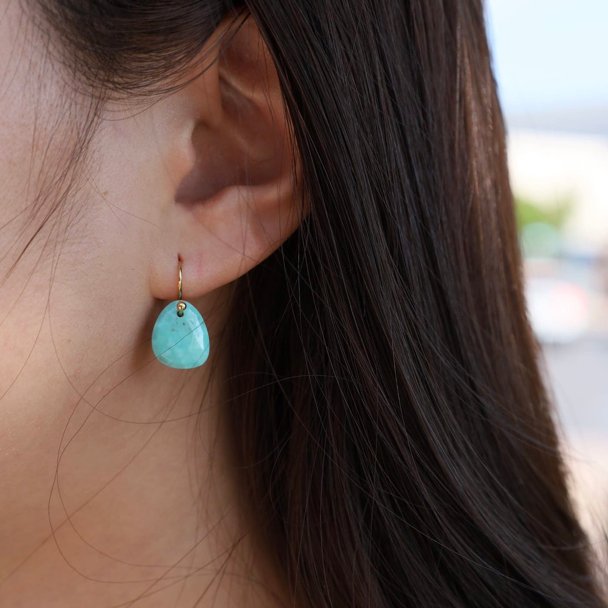 EAR-18K Turquoise Drop Earrings