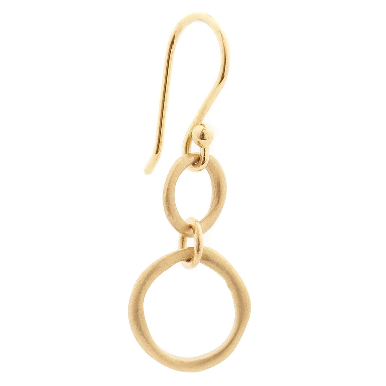 EAR-18K Two Gold Ring Hook Earrings