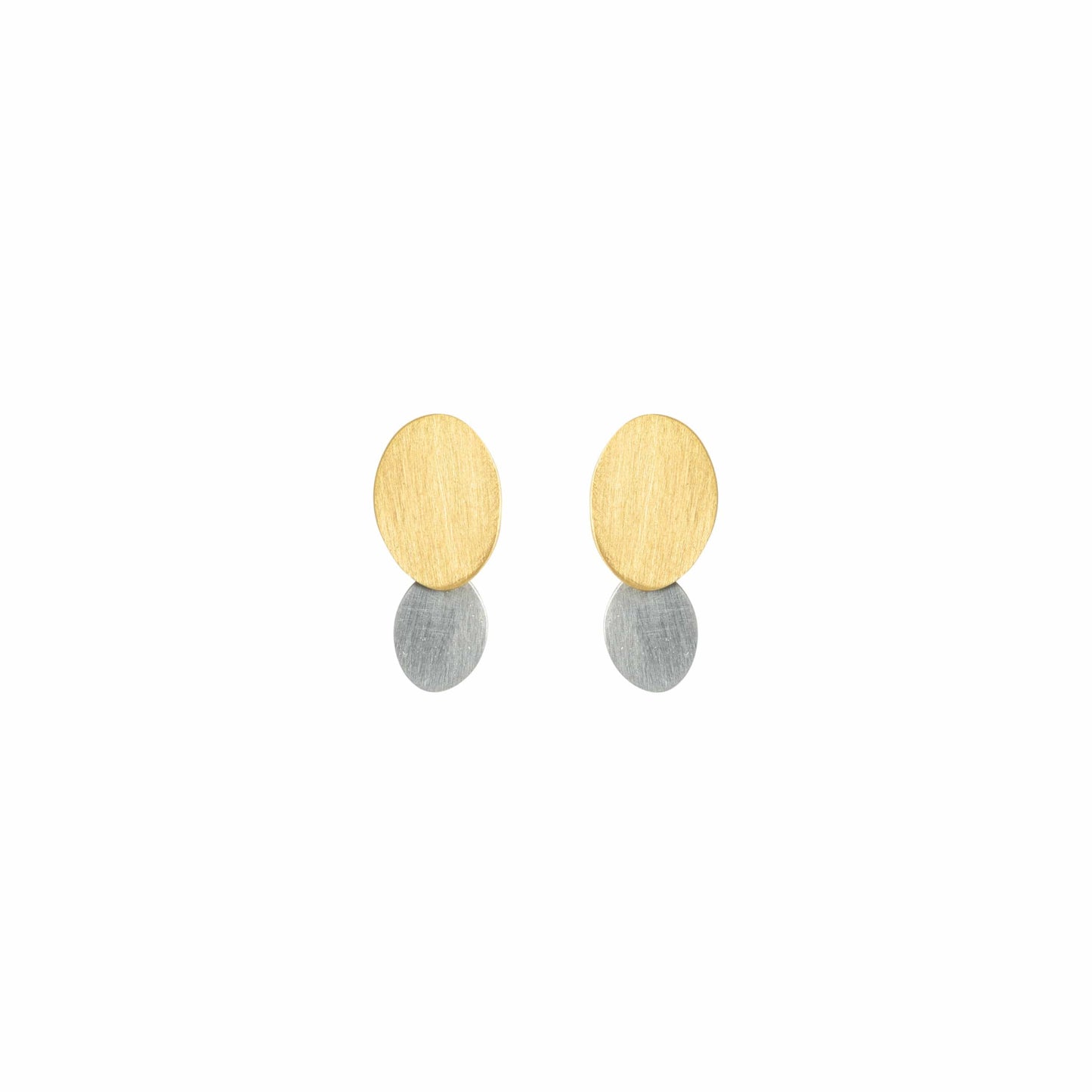 EAR-18K Yellow Gold and Platinum Plume Studs