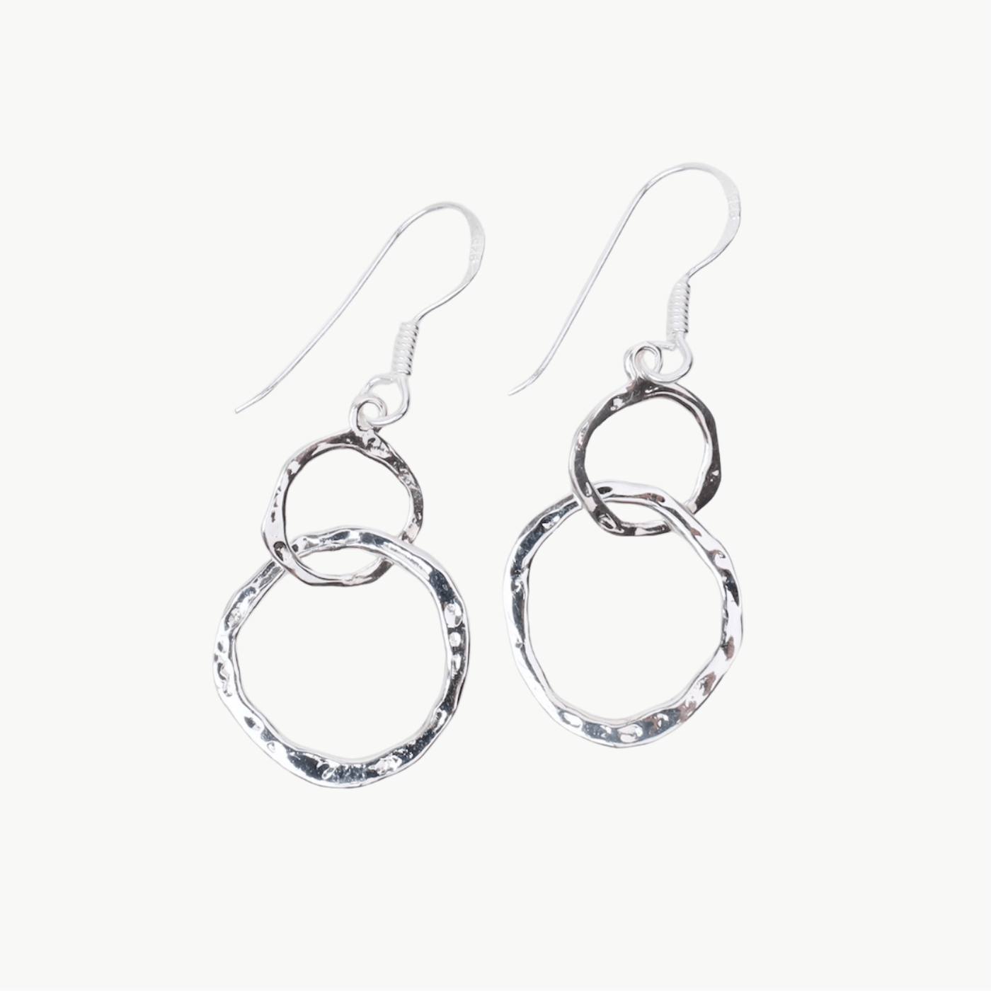 EAR 2 Hammered Circle Drop Earrings
