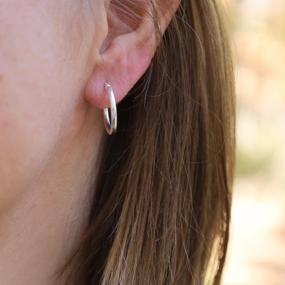 EAR 20mm Sterling Silver Tube Hoop