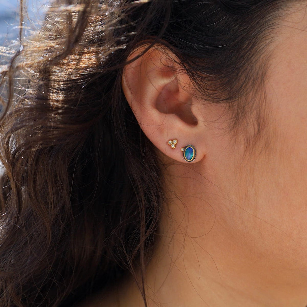 
                      
                        EAR-22K Australian Opal with Diamond Dot Stud Earrings
                      
                    