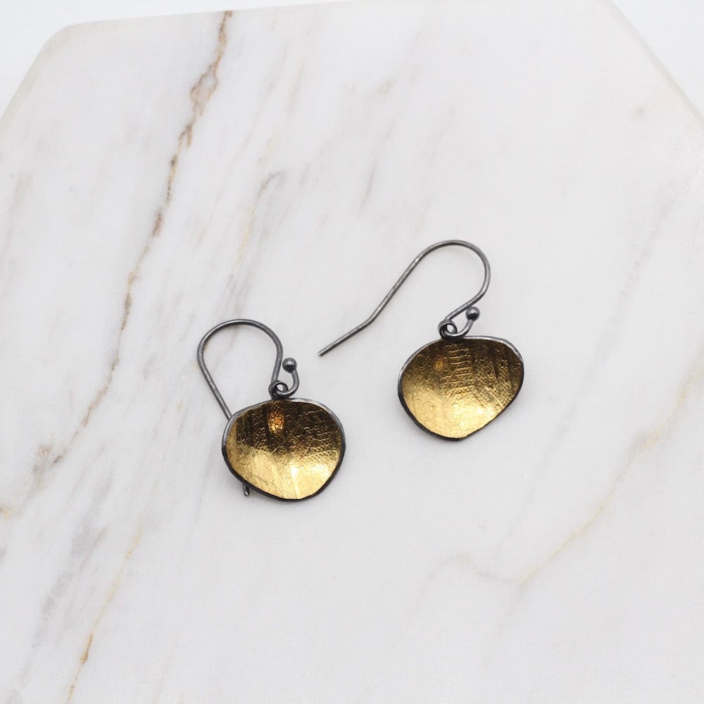 EAR-22K Bi-Metal Bean Earrings