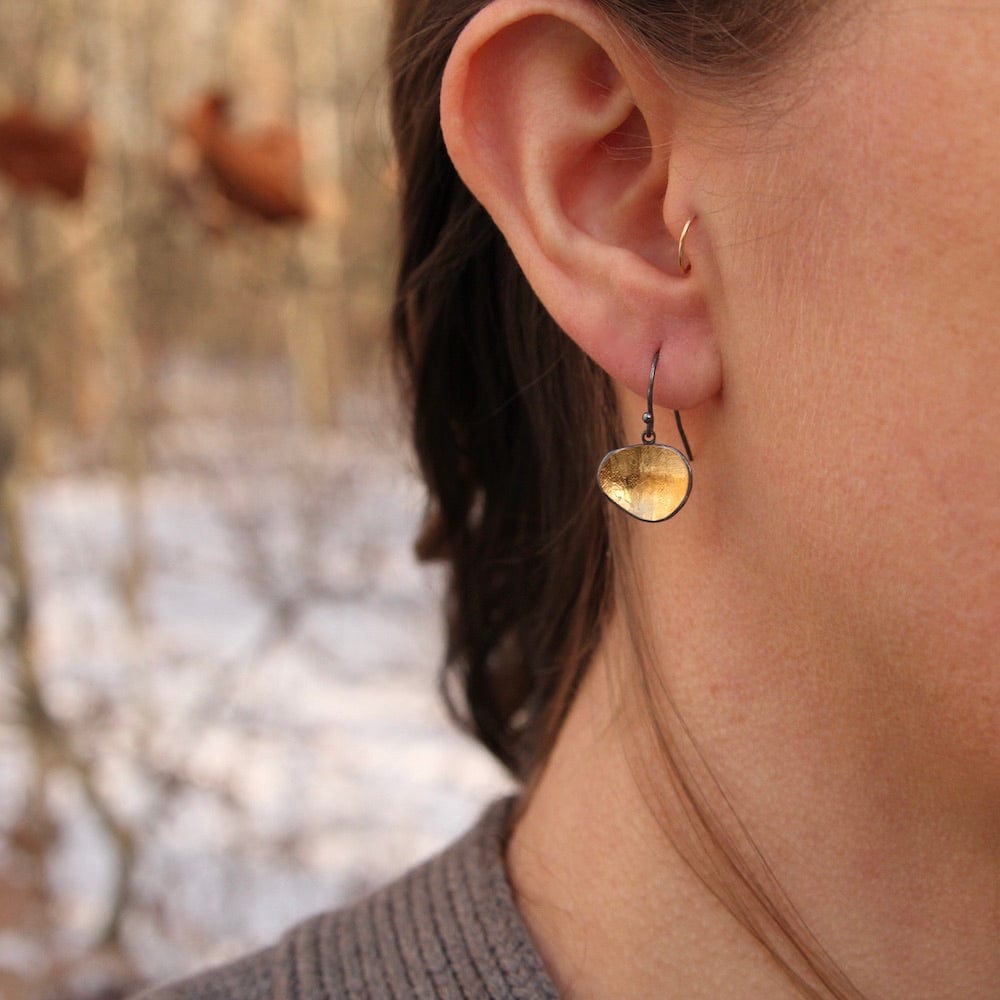 EAR-22K Bi-Metal Bean Earrings