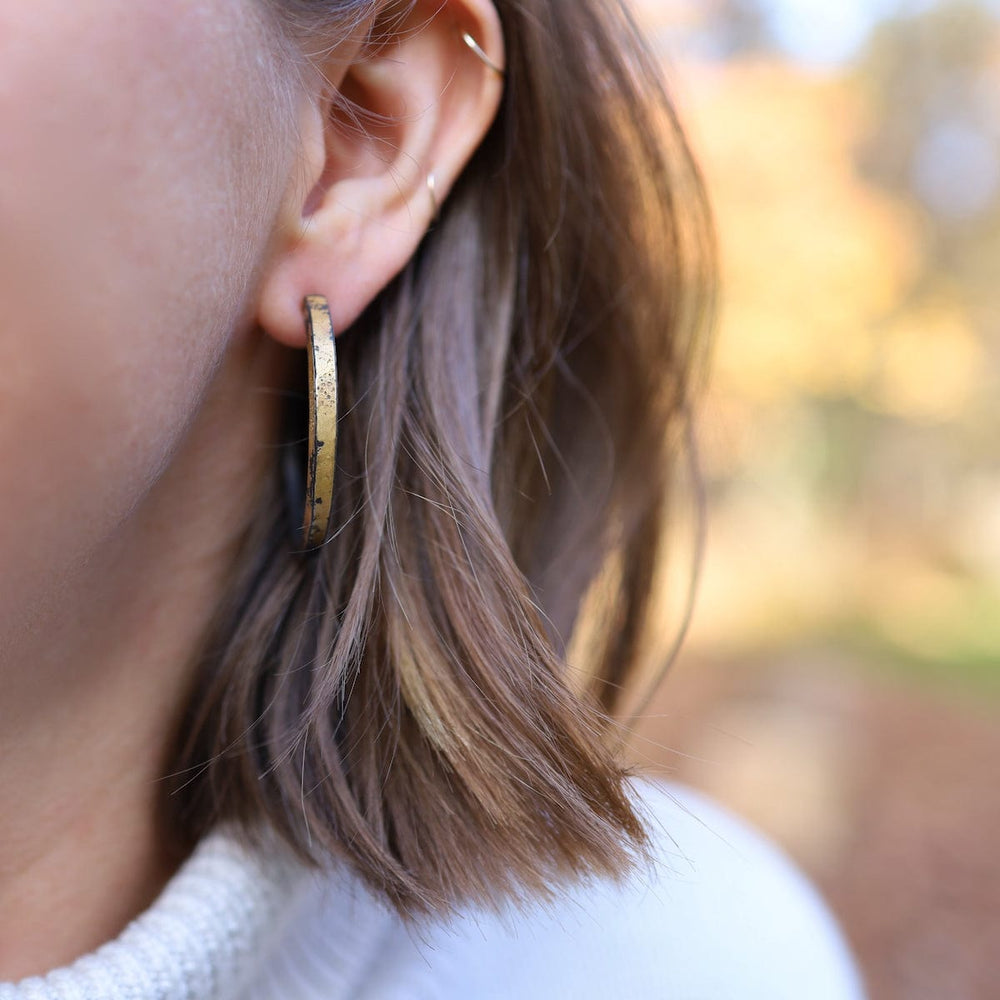 
                  
                    EAR-22K Pat Flynn Iron Large Hoops with 22k Yellow Gold Dust
                  
                