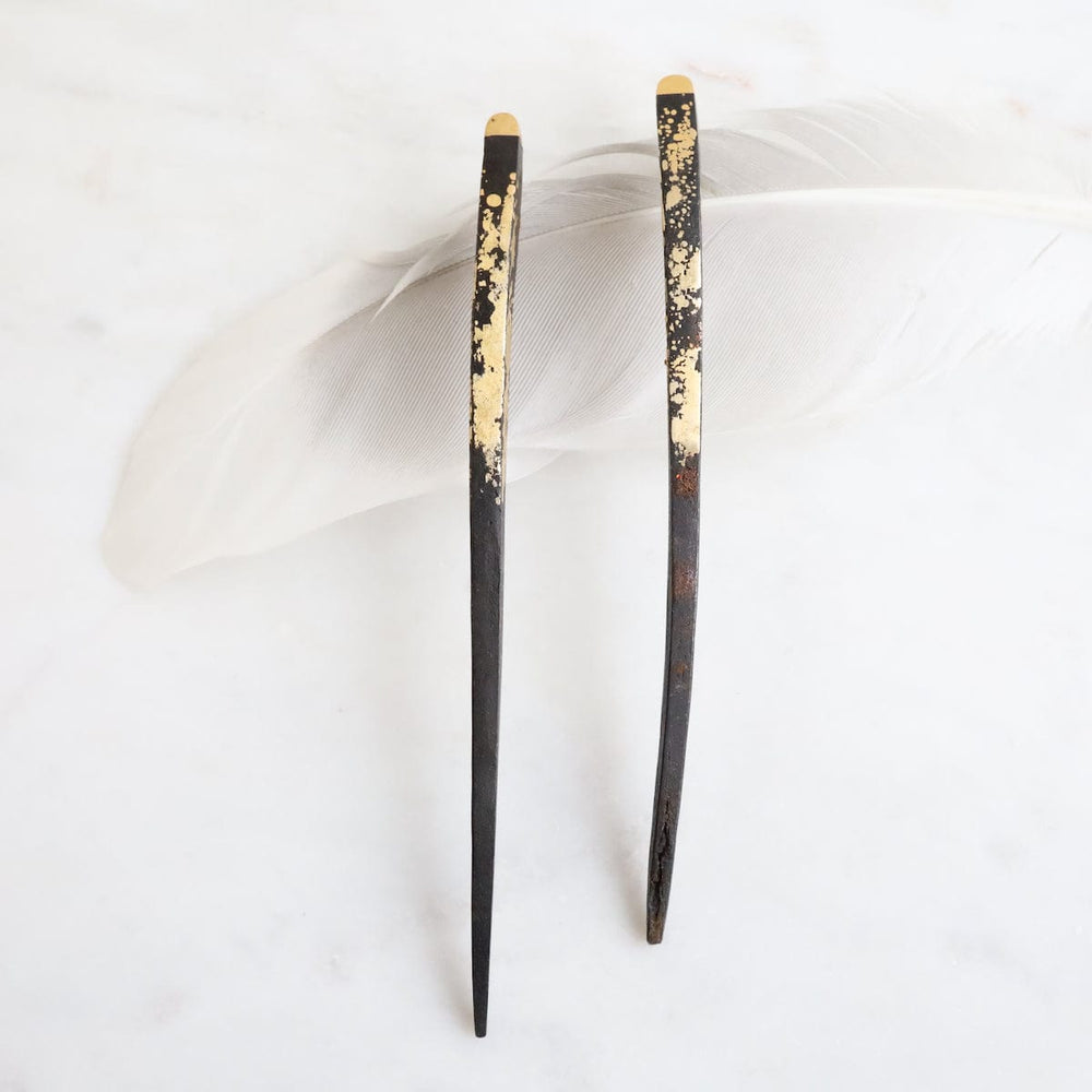 EAR-22K Pat Flynn Iron Large Quill Earrings