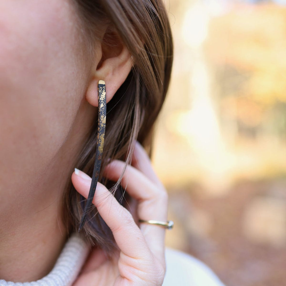 EAR-22K Pat Flynn Iron Large Quill Earrings