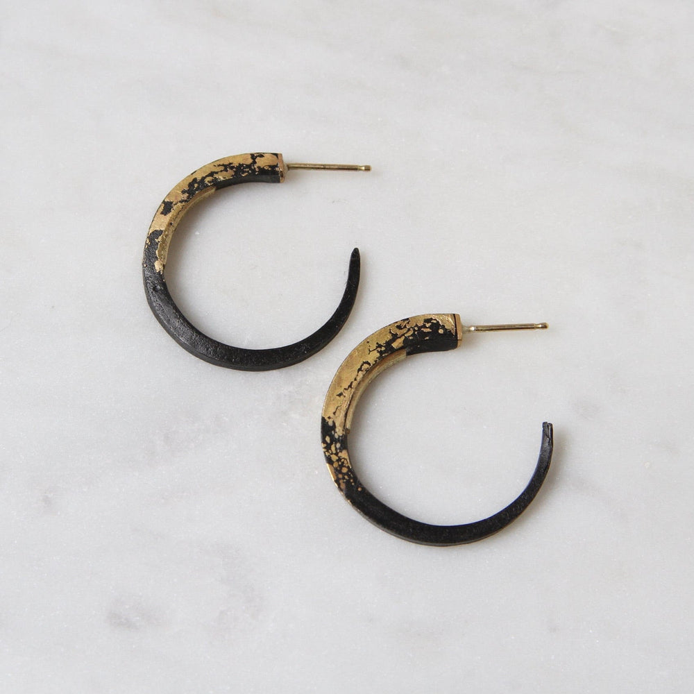 
                  
                    EAR-22K Pat Flynn Iron Small Hoops ~ 22k Yellow Gold Dusted
                  
                