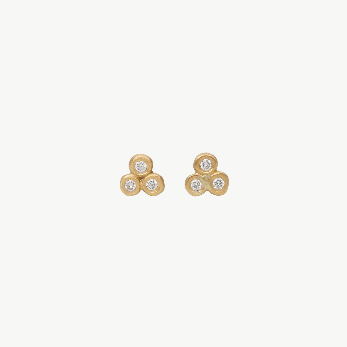 EAR-22K Trio Charm Diamond Stud Earrings