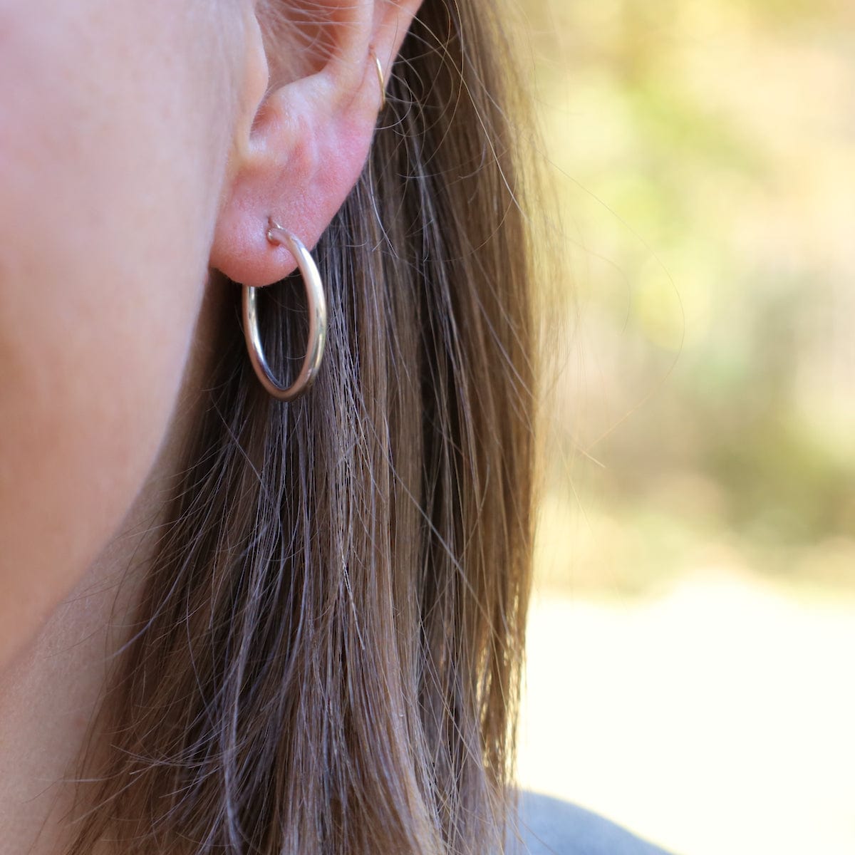 EAR 24mm Sterling Silver Tube Hoop