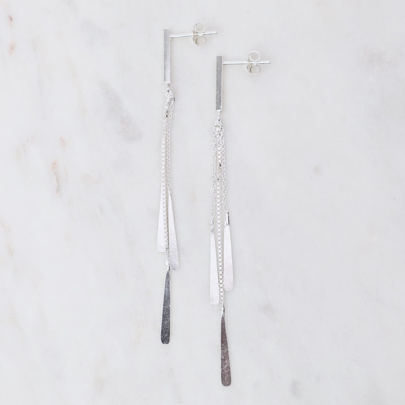 EAR 3 Chains with Teardrops Post Earrings