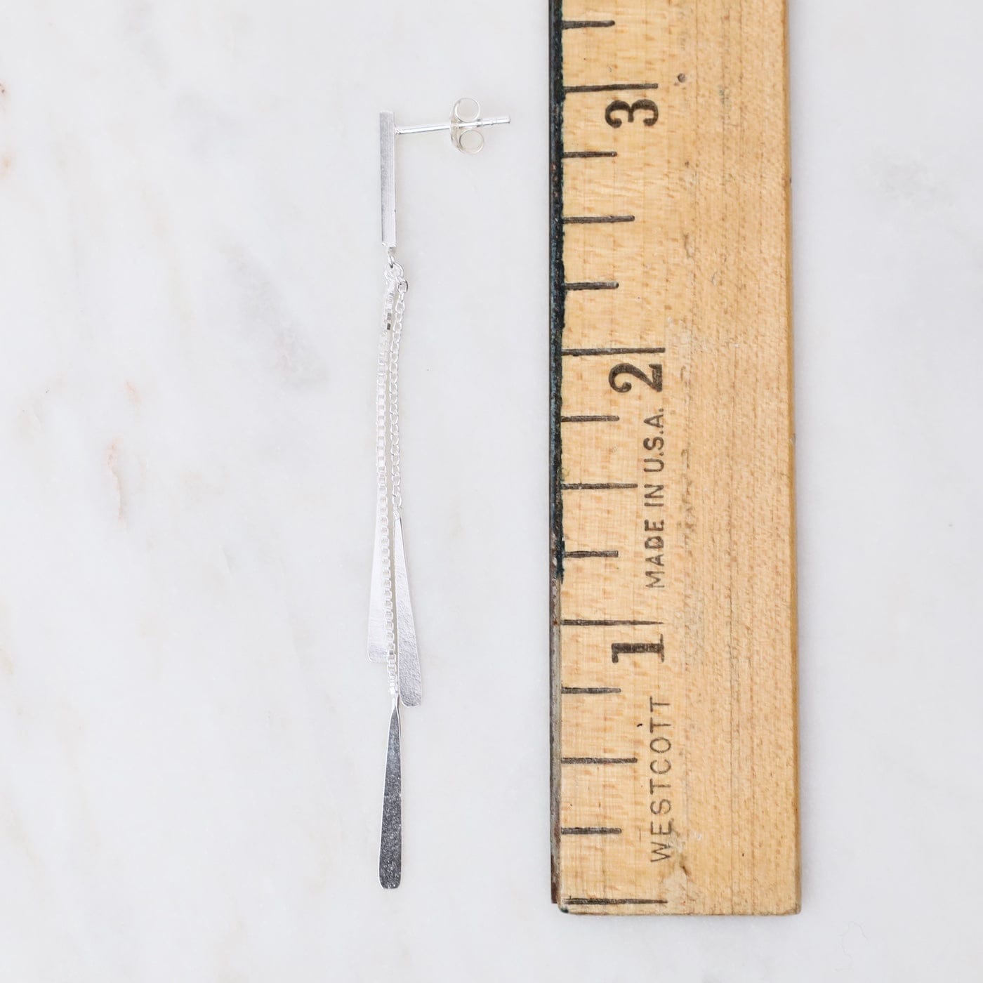 EAR 3 Chains with Teardrops Post Earrings