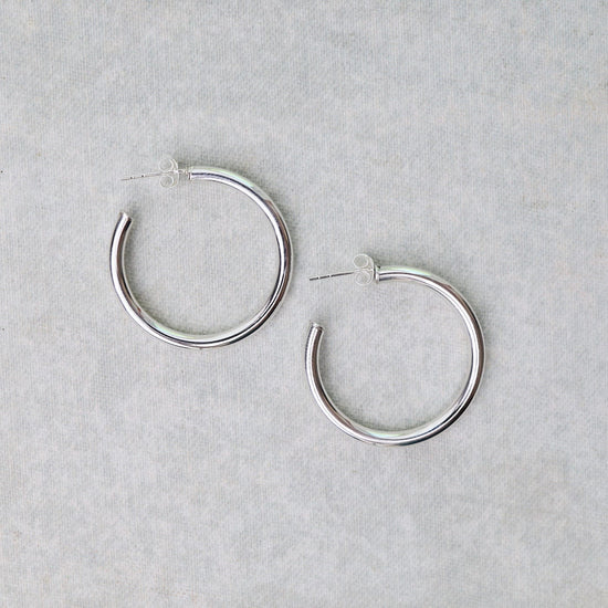 EAR 30mm Round Hoops on Posts