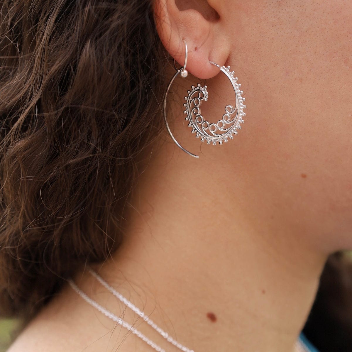 EAR 35mm Curls & Tri Dots Spiral Hoops