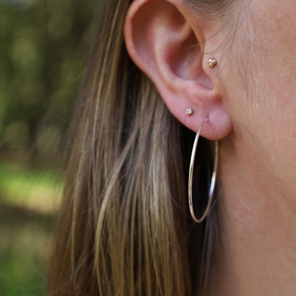 EAR 39mm Round Wire Sterling Silver Hoops