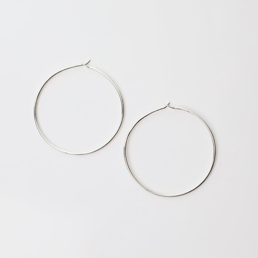 EAR 39mm Round Wire Sterling Silver Hoops