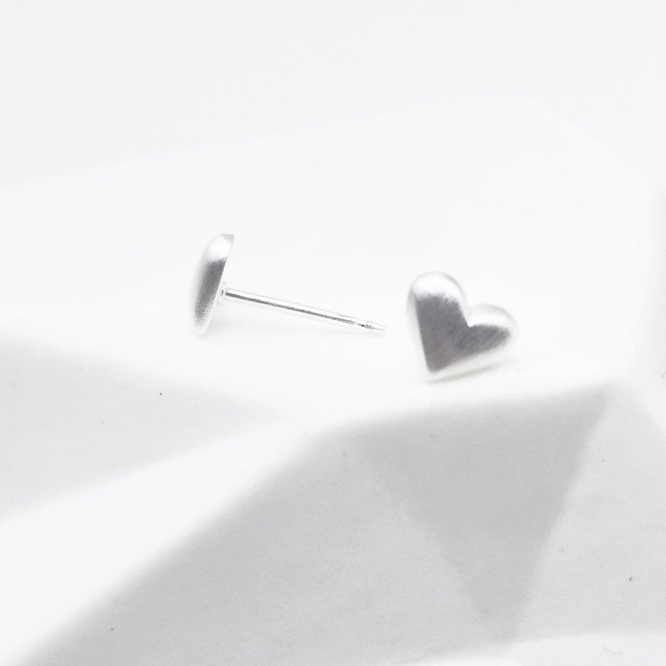 
                      
                        EAR 3D Heart Stud in Brushed Sterling Silver
                      
                    