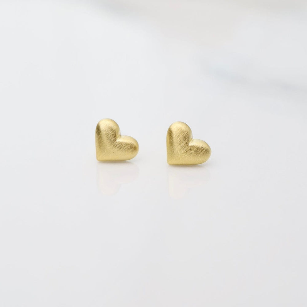 
                      
                        EAR 3d Heart Studs - Brushed Gold Vermeil
                      
                    