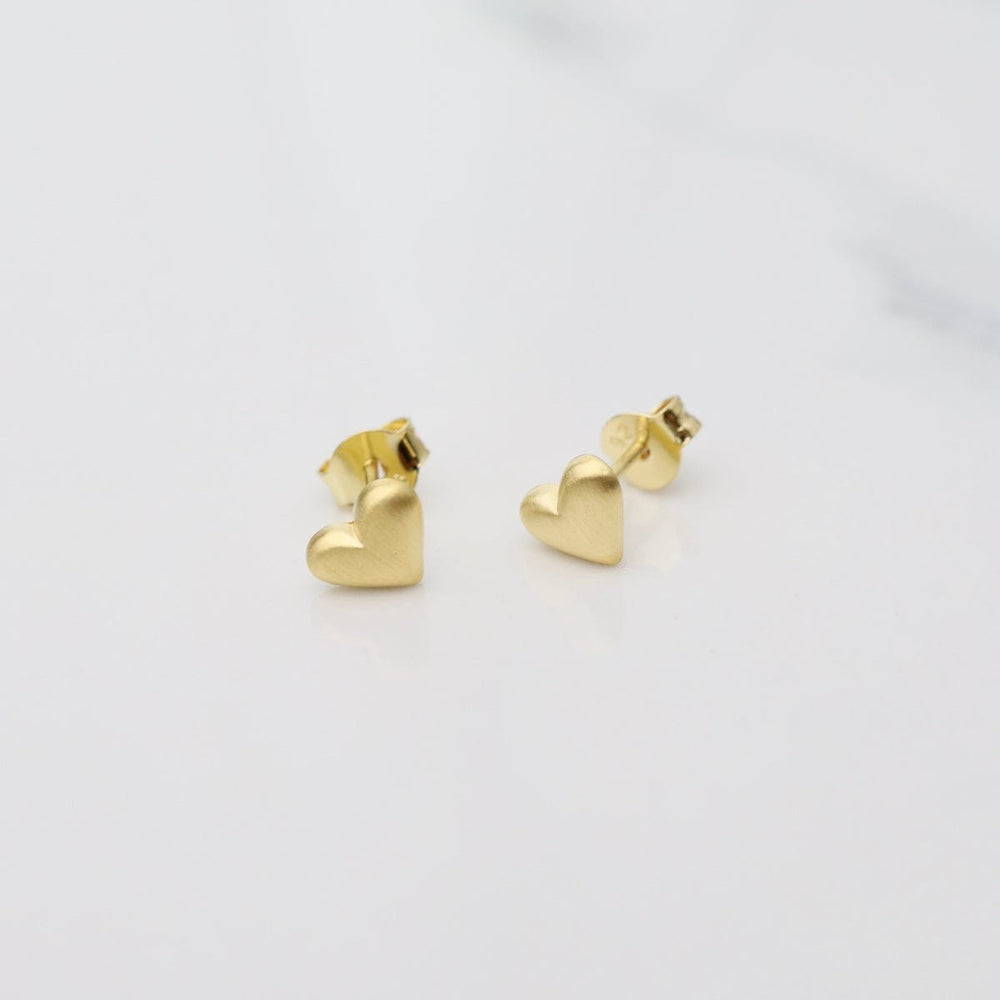 
                      
                        EAR 3d Heart Studs - Brushed Gold Vermeil
                      
                    