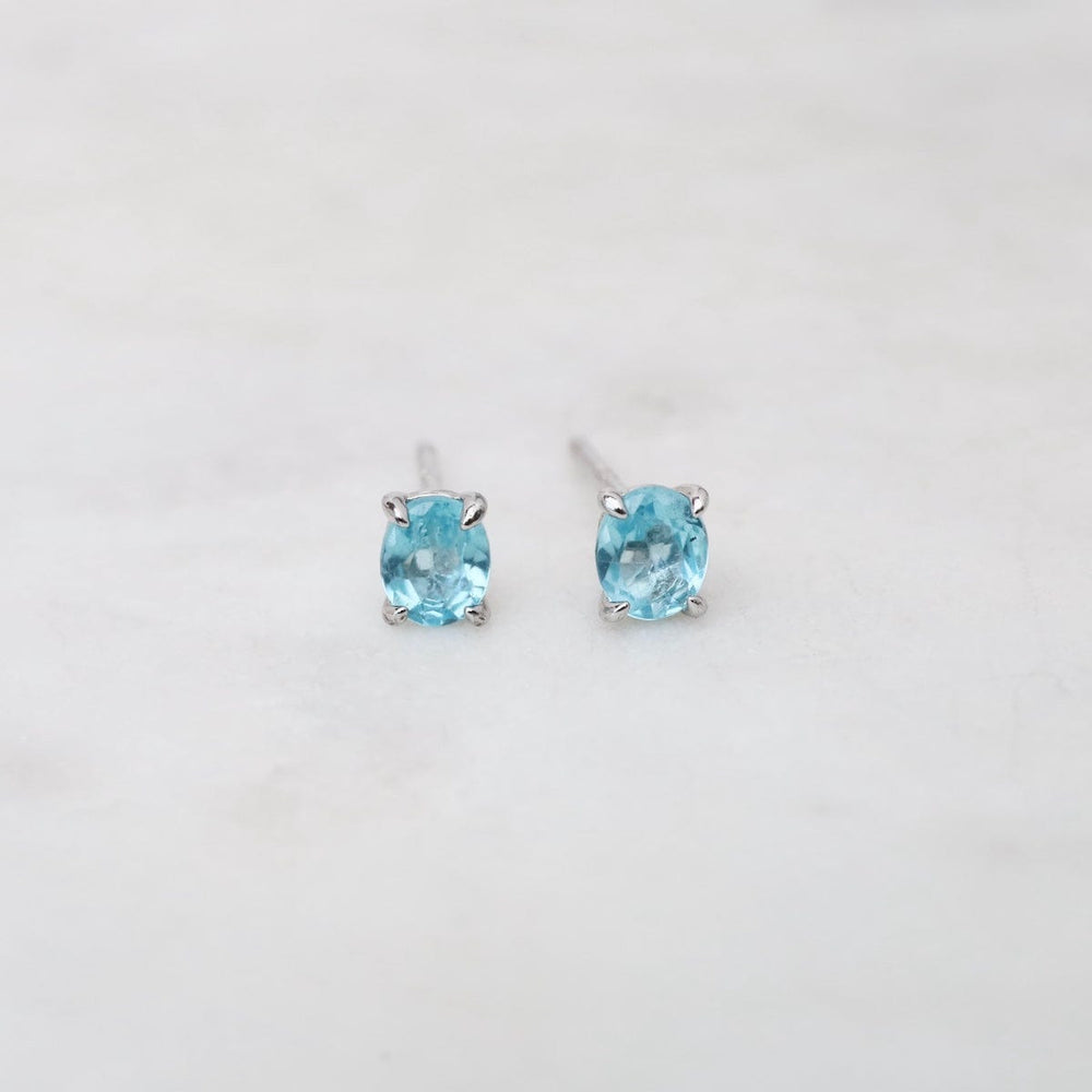 EAR 3x5mm Oval Blue Apatite Stud Earrings