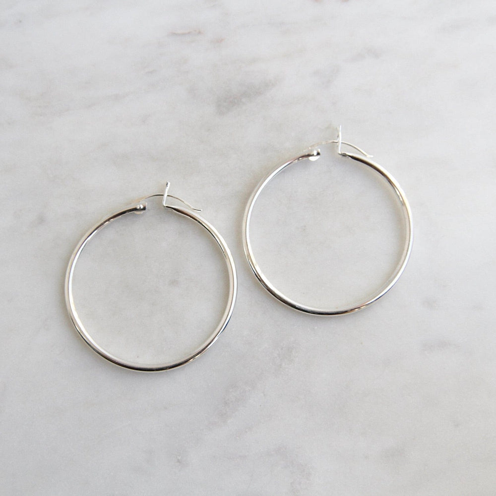 EAR 40mm Sterling Silver Tube Hoop