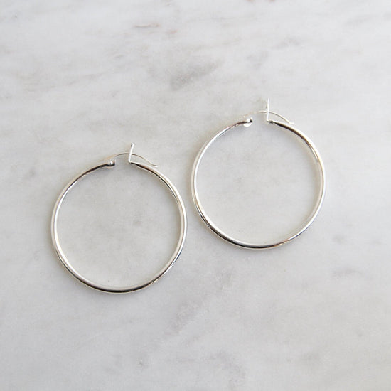 EAR 40mm Sterling Silver Tube Hoop