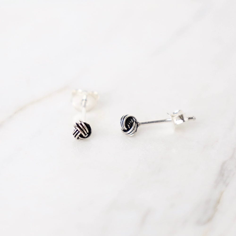 
                      
                        EAR 4mm Oxidized Sterling Silver Knot Earrings
                      
                    