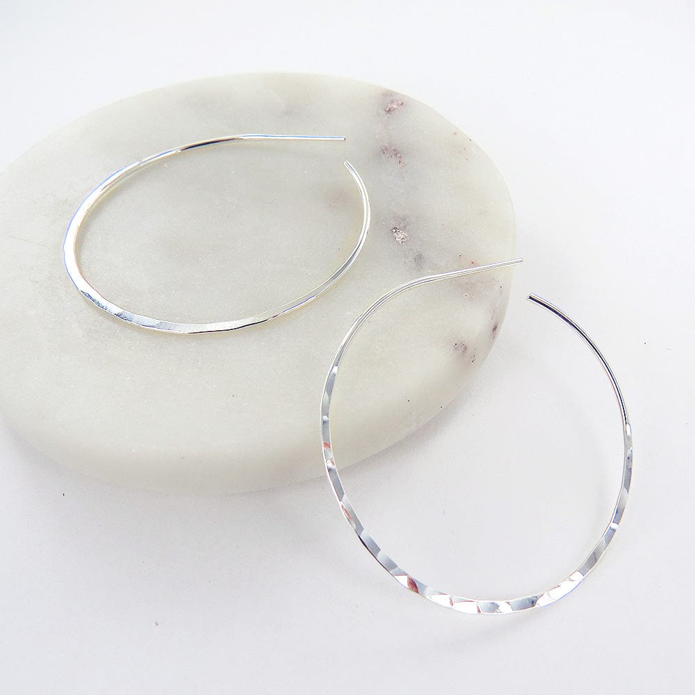 
                  
                    EAR 50mm Flat Hammered Wire Sterling Silver Hoop
                  
                