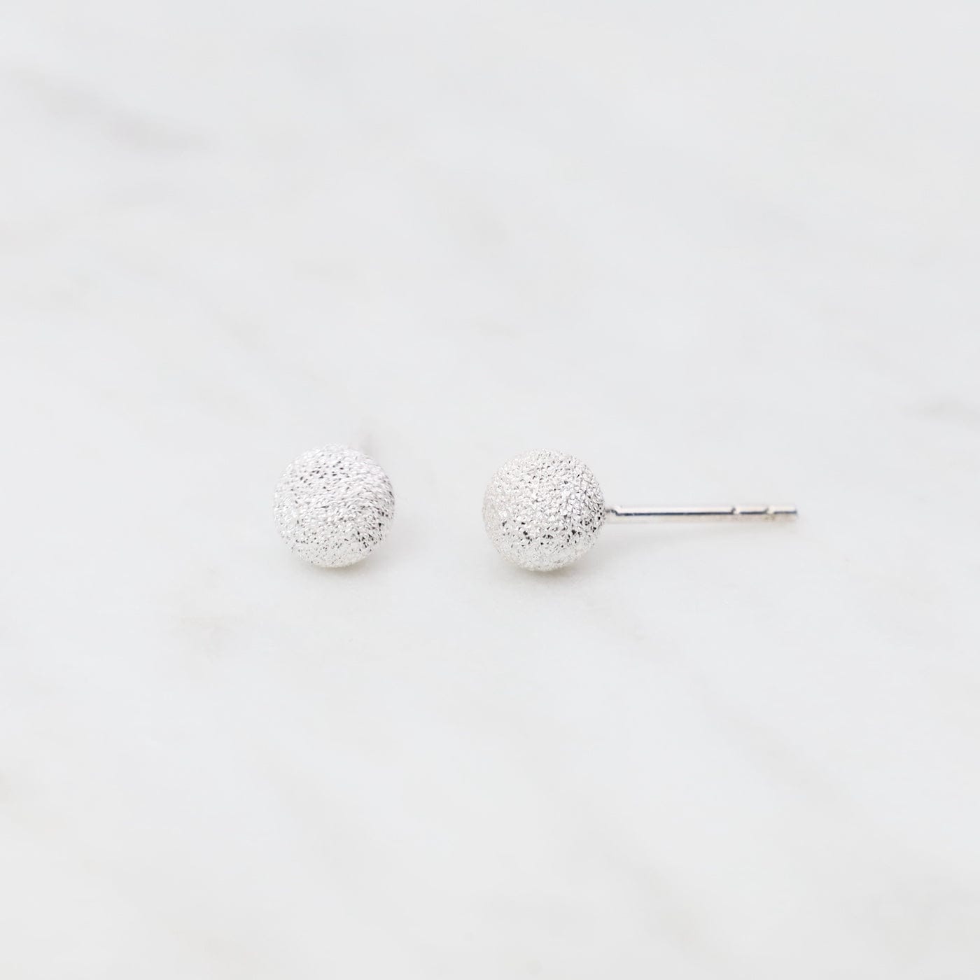 EAR 5mm Diamond Dusted Sterling Silver Ball Post Earrings