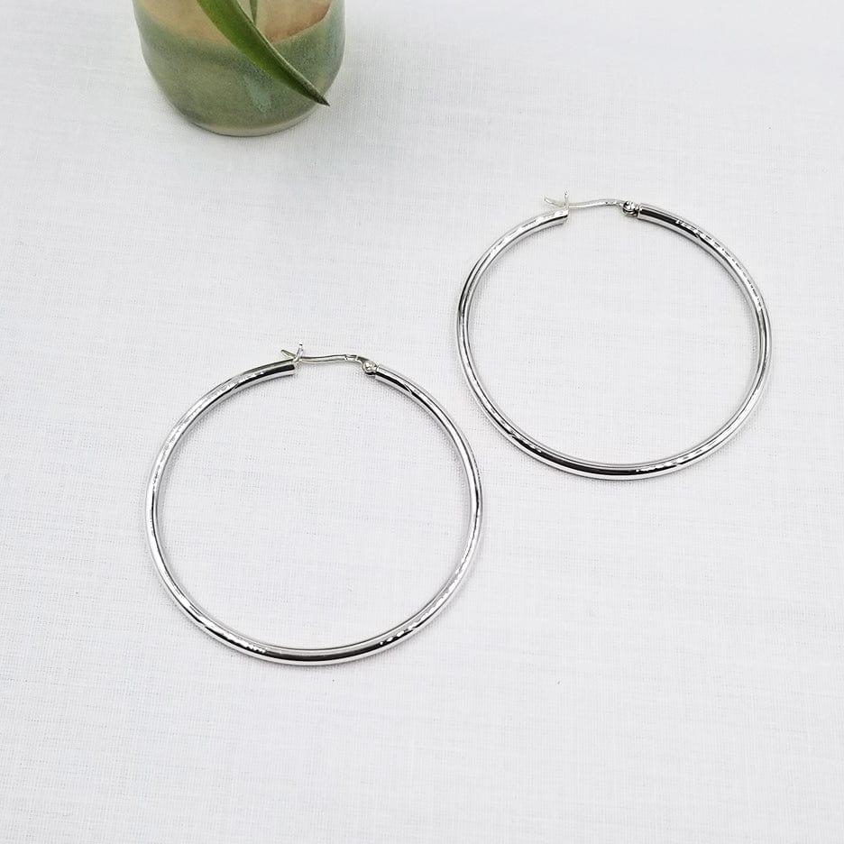 EAR 60mm STERLING SILVER HOOP