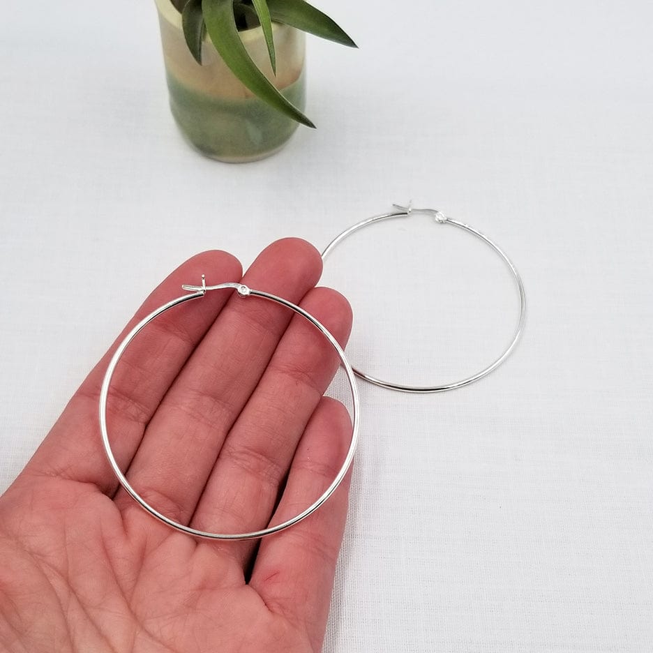 EAR 60mm STERLING SILVER HOOP