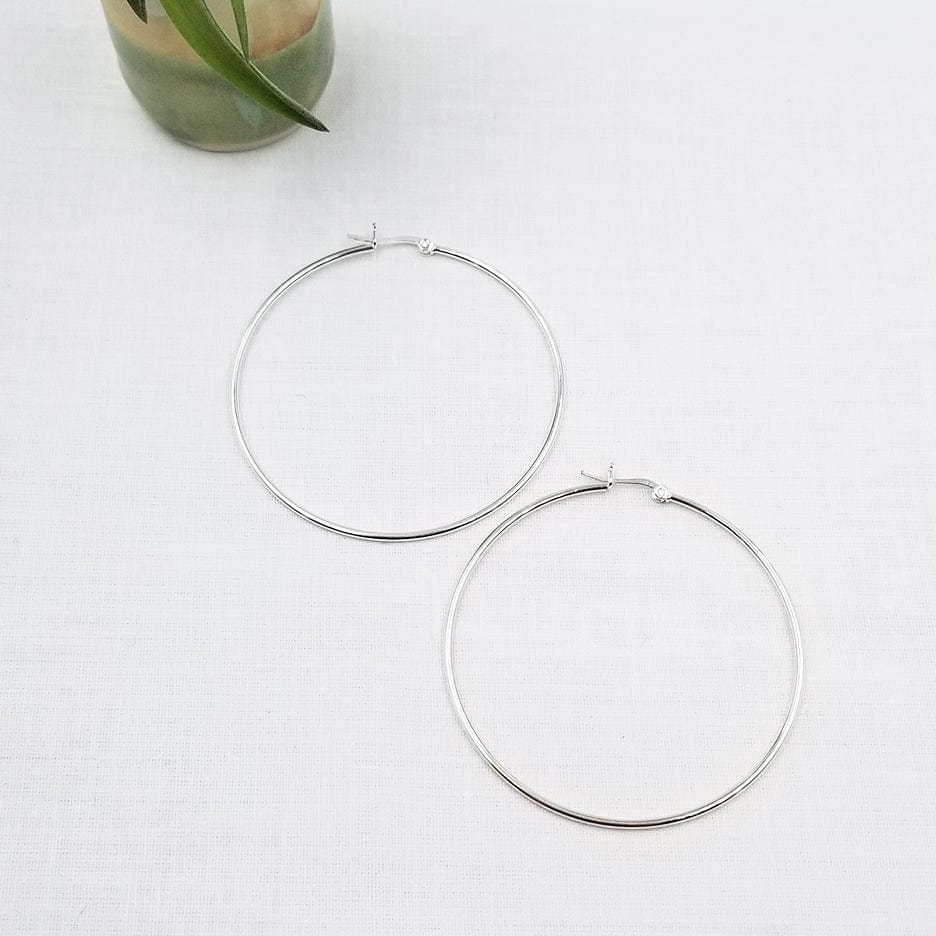 EAR 60mm STERLING SILVER HOOP