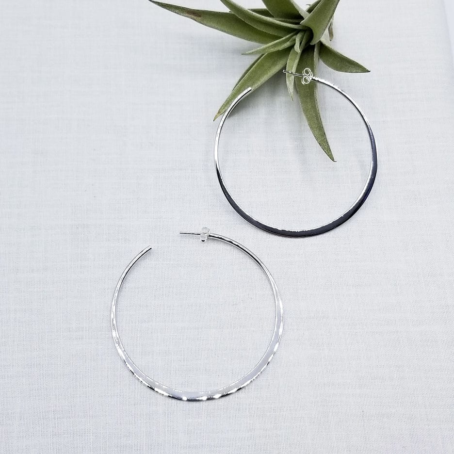 EAR 60mm STERLING SILVER TAPERED HOOP