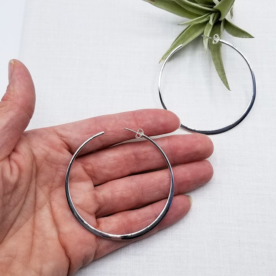 EAR 60mm STERLING SILVER TAPERED HOOP