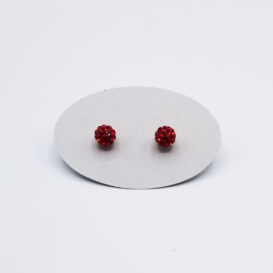 EAR 6mm RED SPARKLY BALL