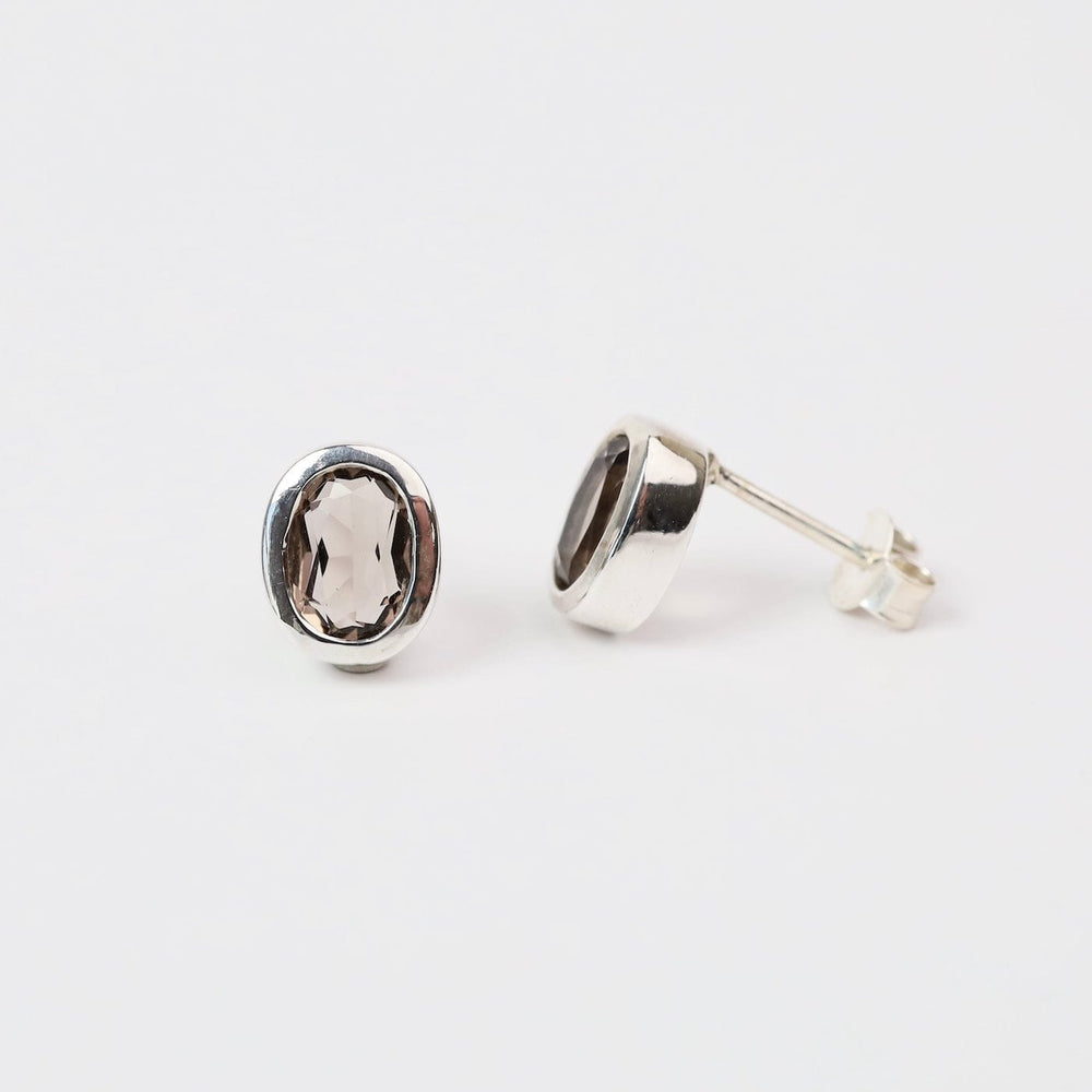 
                  
                    EAR 6x3mm Bezel Set Oval Smoky Quartz Earrings
                  
                