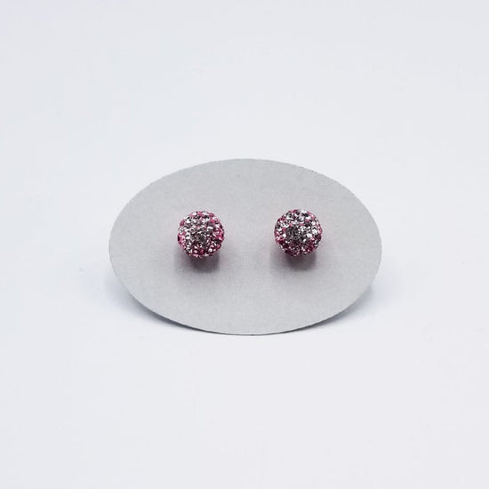 EAR 8mm PINK OMBRE CRYSTAL BALL