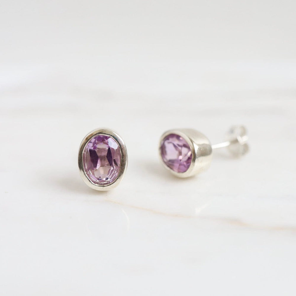 
                      
                        EAR 8x4 Bezel Set Oval Amethyst Earring
                      
                    