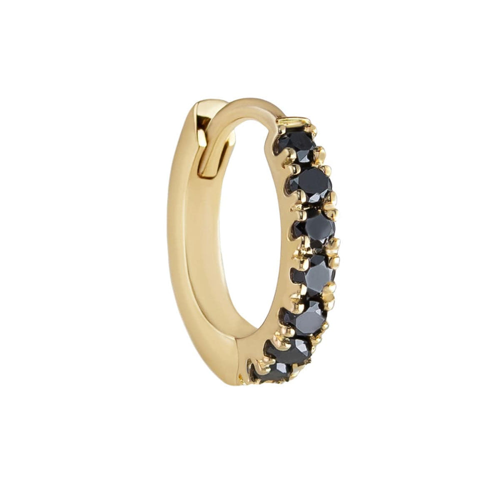 EAR-9K Black Diamond Pave Clicker Hoop - Single