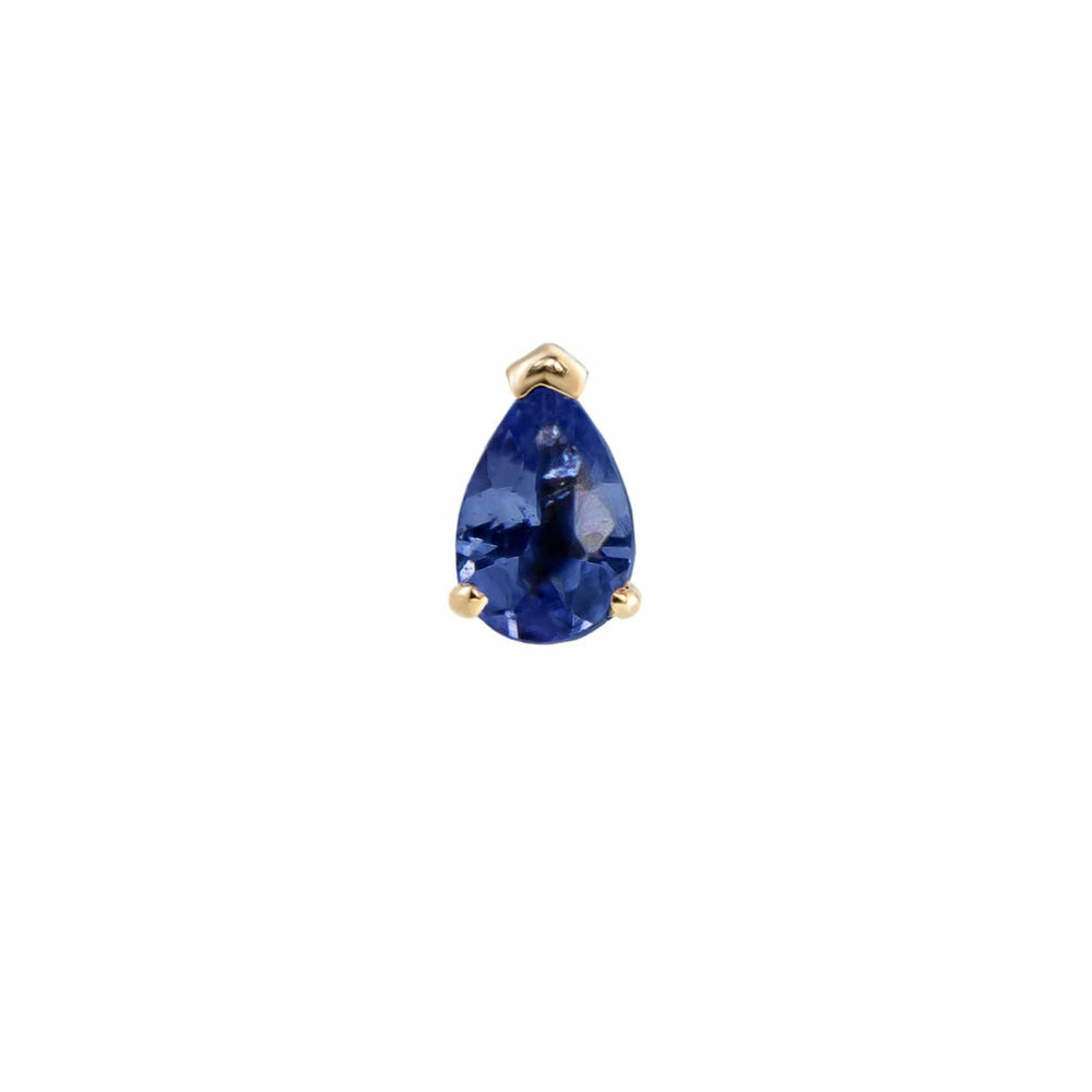 
                  
                    EAR-9K Blue Sapphire Mini Claw Set Pear Gemstone Stud - Single
                  
                