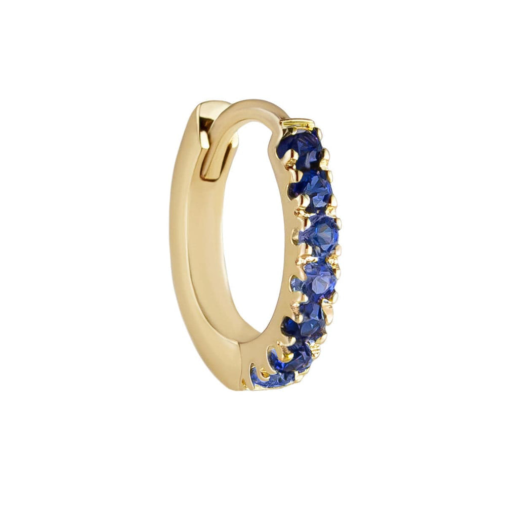 EAR-9K Blue Sapphire Pave Clicker Hoop - Single