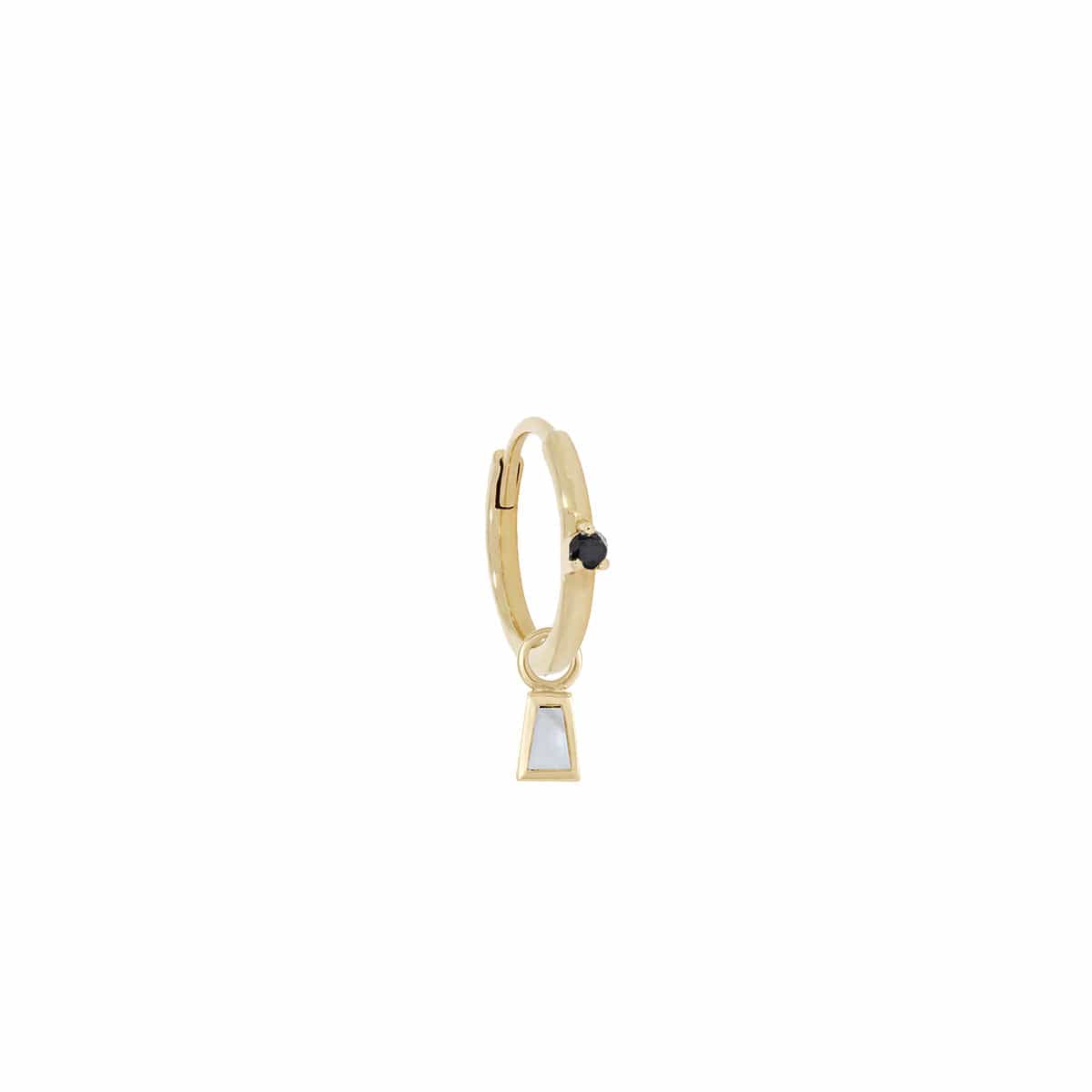 EAR-9K Claw Set Black Diamond Clicker Hoop + Mother Of Pearl Mini Plaque - Single