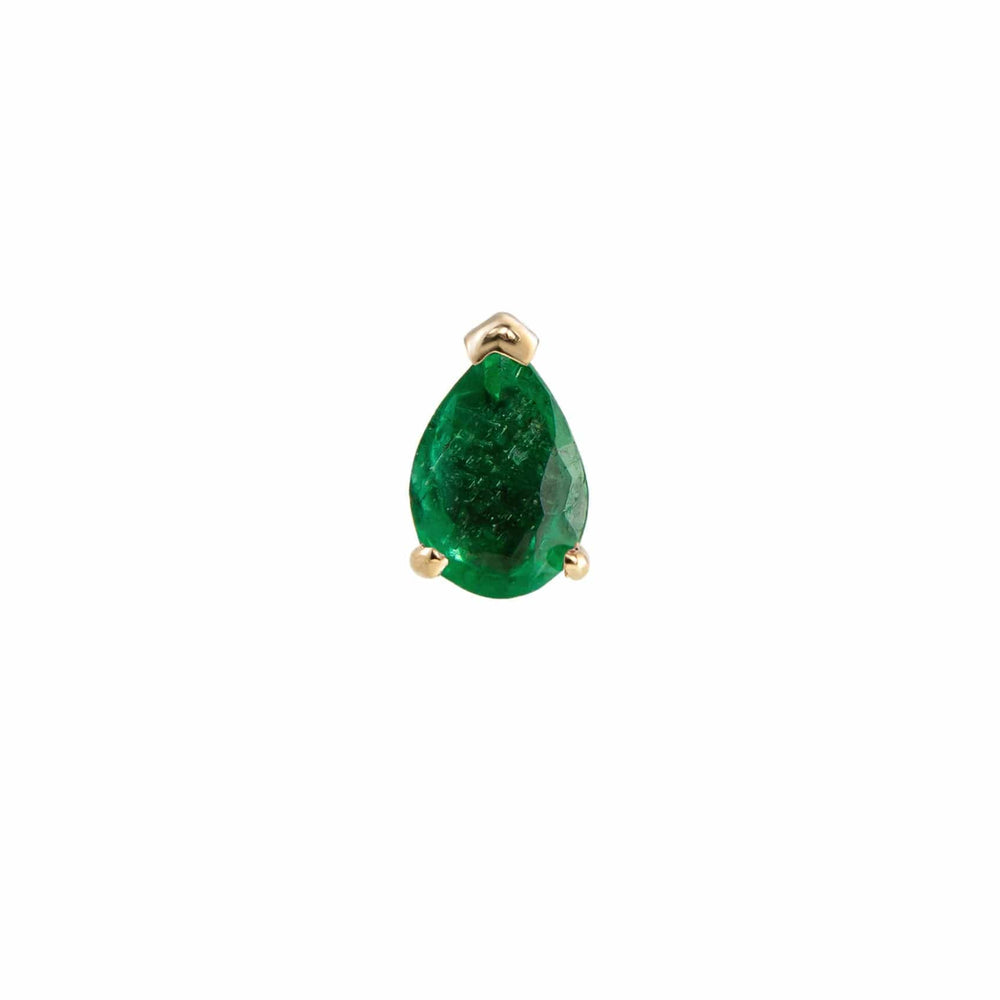 
                      
                        EAR-9K Emerald Mini Claw Set Pear Gemstone Stud - Single
                      
                    