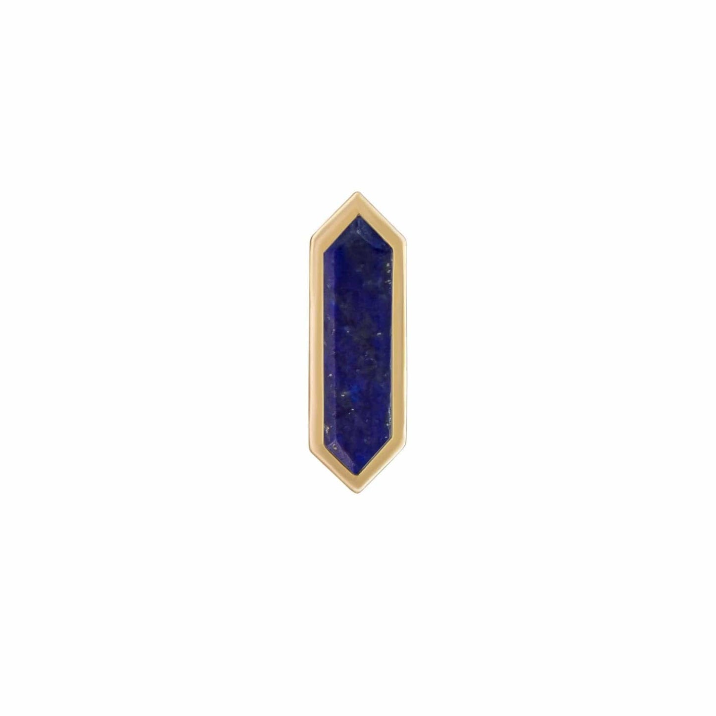 EAR-9K Lapis Mini Hexa Gemstone Stud - Single