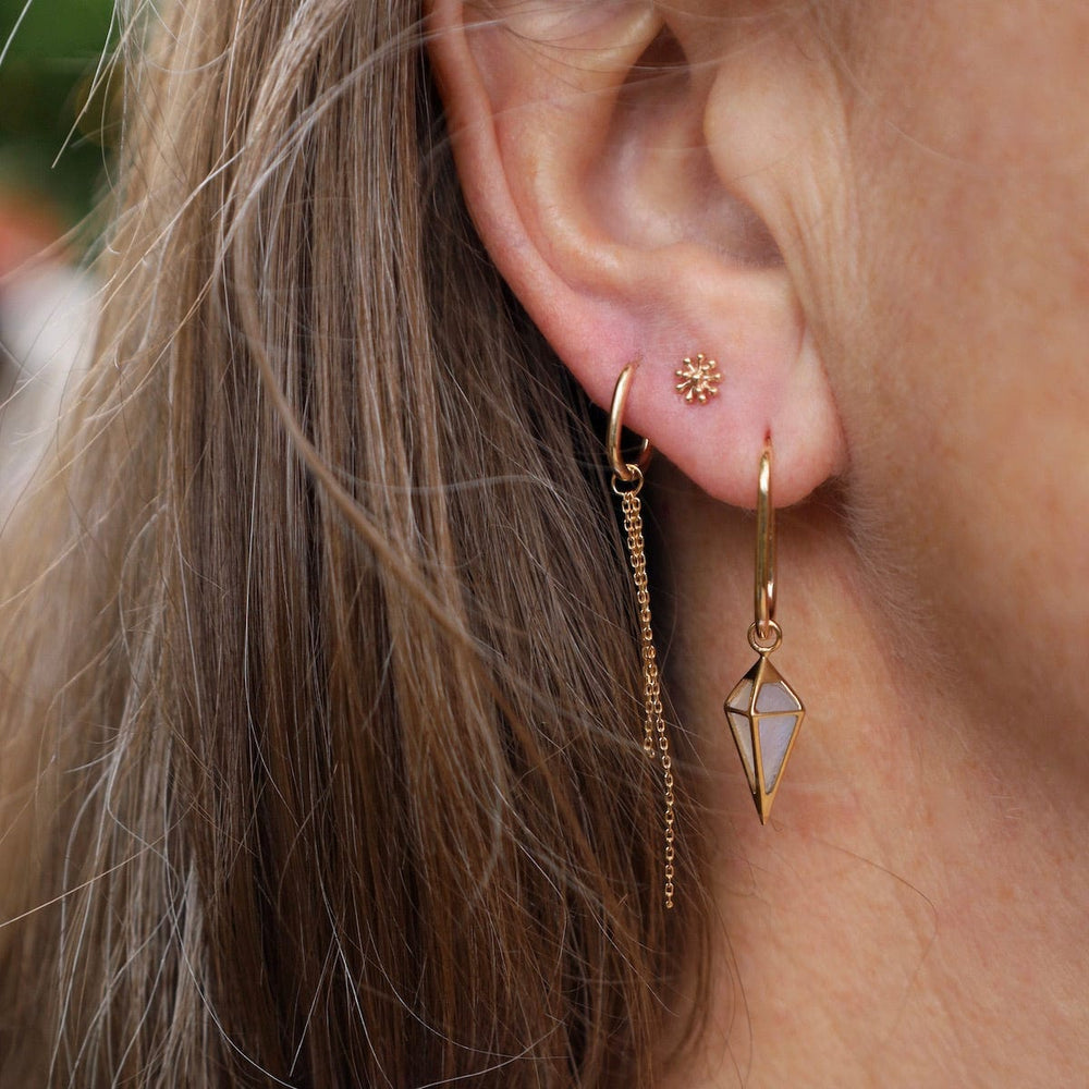 
                      
                        EAR-9K Large Oval Clicker Earring + Short Point Pendulum Moonstone Plaque - Sold as a Single
                      
                    