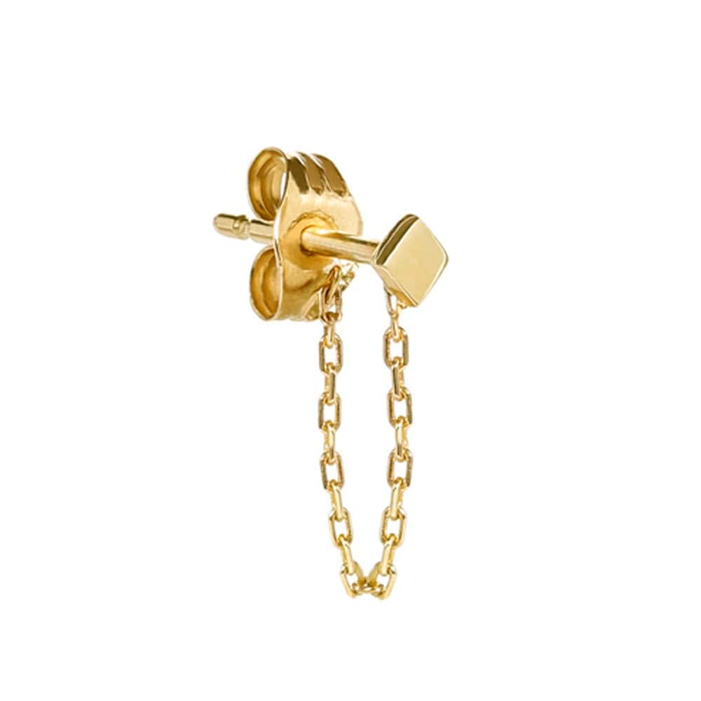 EAR-9K Loop Chain Stud - Single Earring