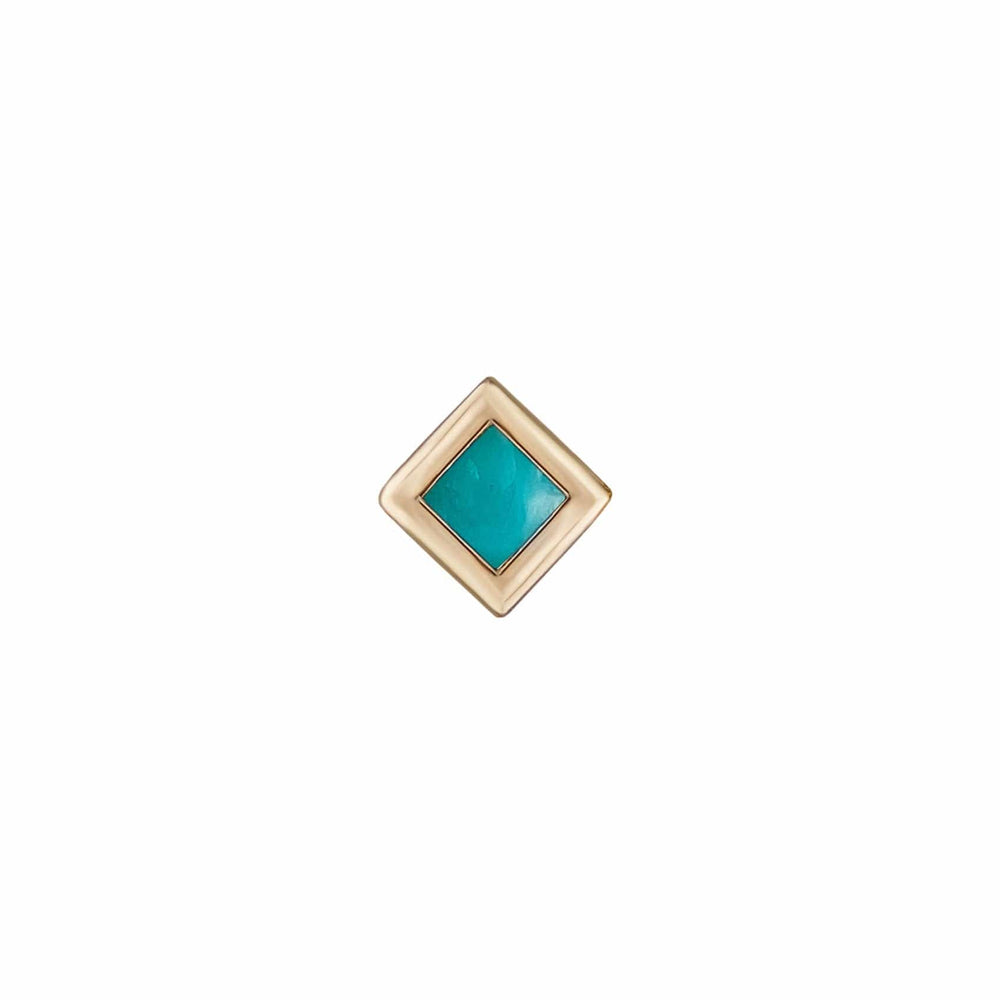 
                      
                        EAR-9K Mini Bezel Set Princess Stud in Turquoise - Single Earring
                      
                    