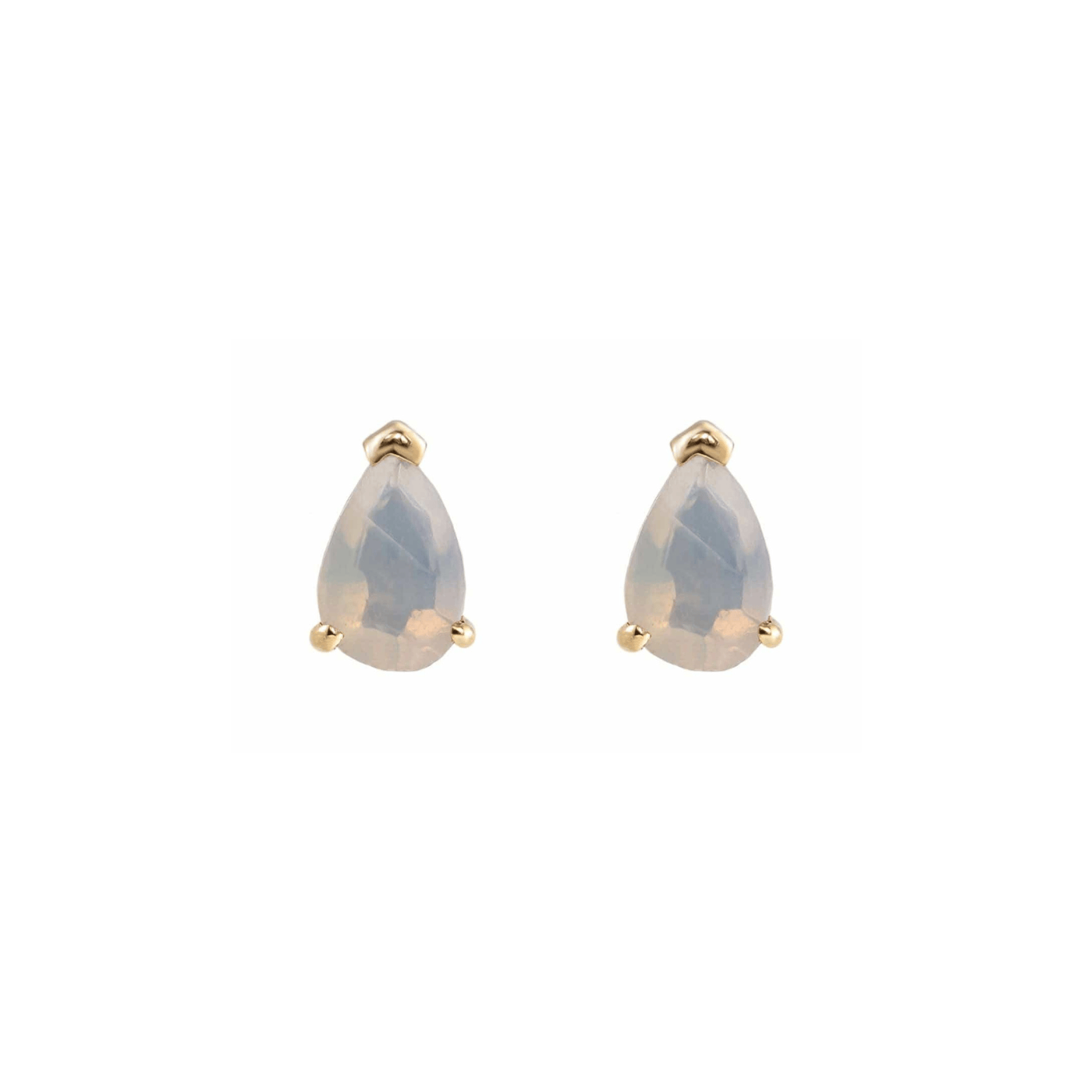 EAR-9K Mini Claw Set Pear Gemstone Studs In Opal