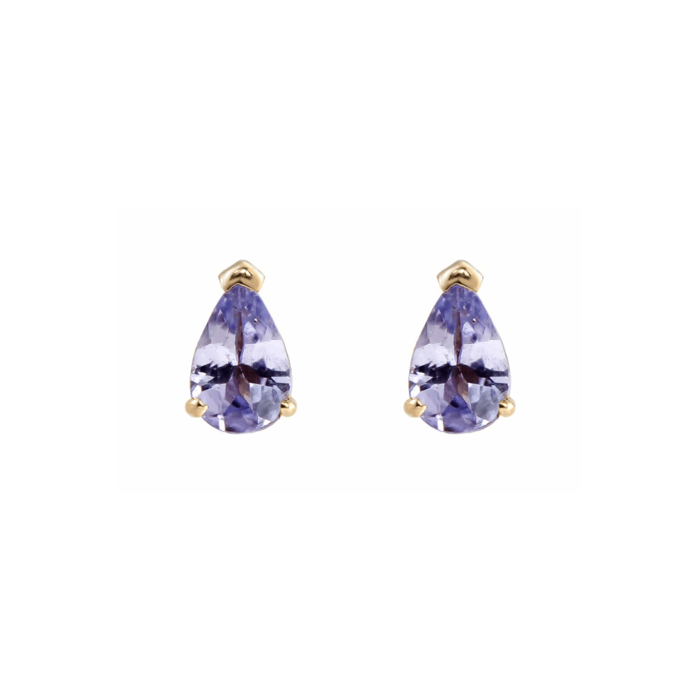 EAR-9K Mini Claw Set Pear Gemstone Studs In Tanzanite