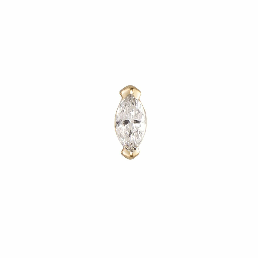 
                      
                        EAR-9K Mini Claw Set White Diamond Marquise Stud - Single Earring
                      
                    